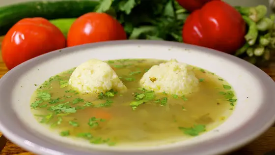 Homemade soup with fresh tomatoes